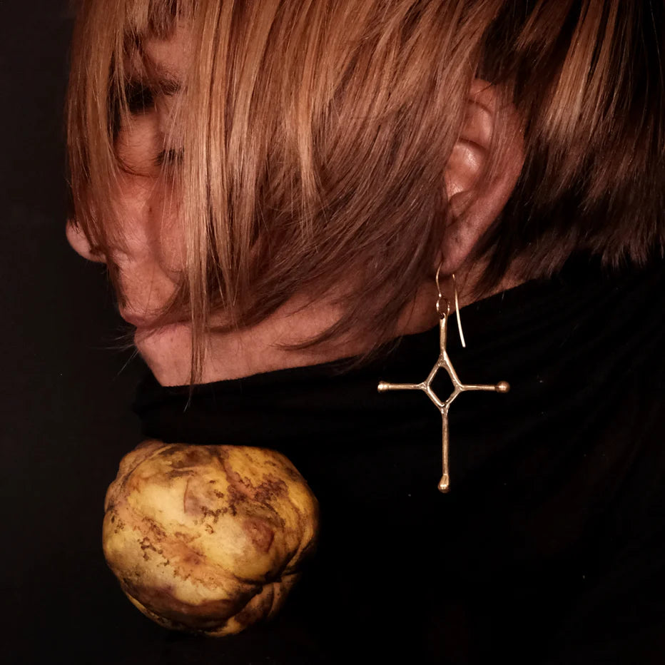 Amazigh Cross Øreringe - Messing