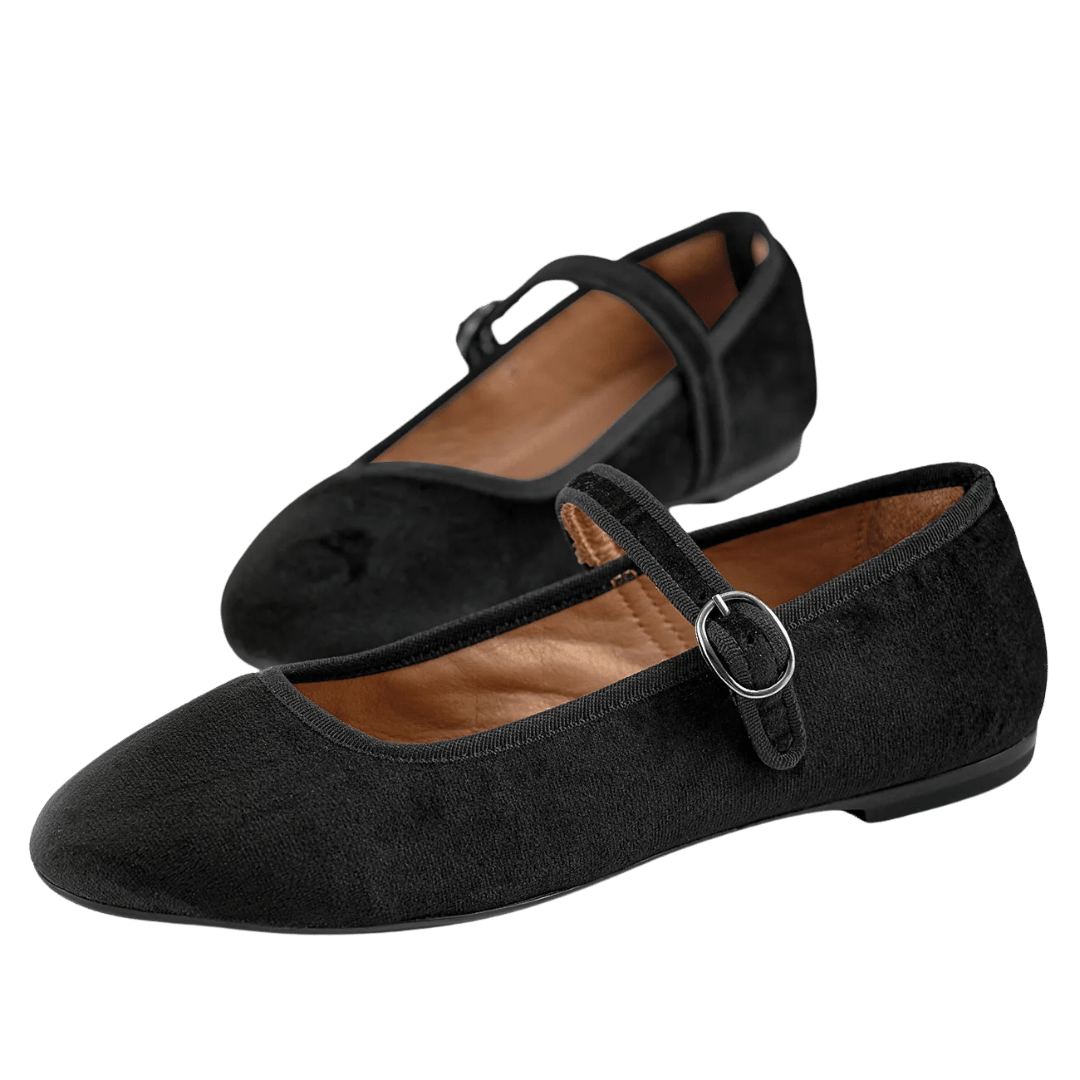 Sorte mary jane ballerina sko