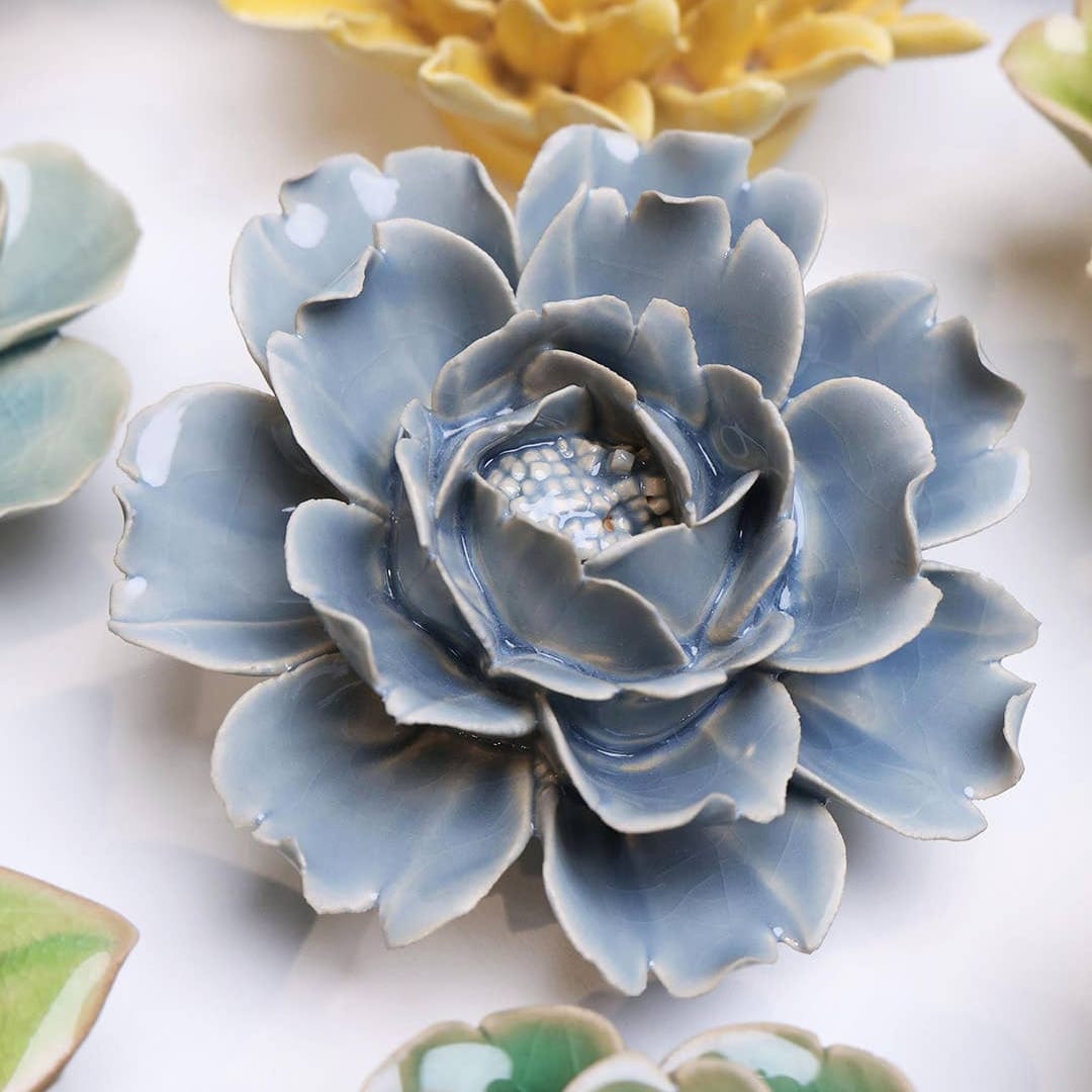 Keramikblomst - Pastel Blue Rose (EG08)