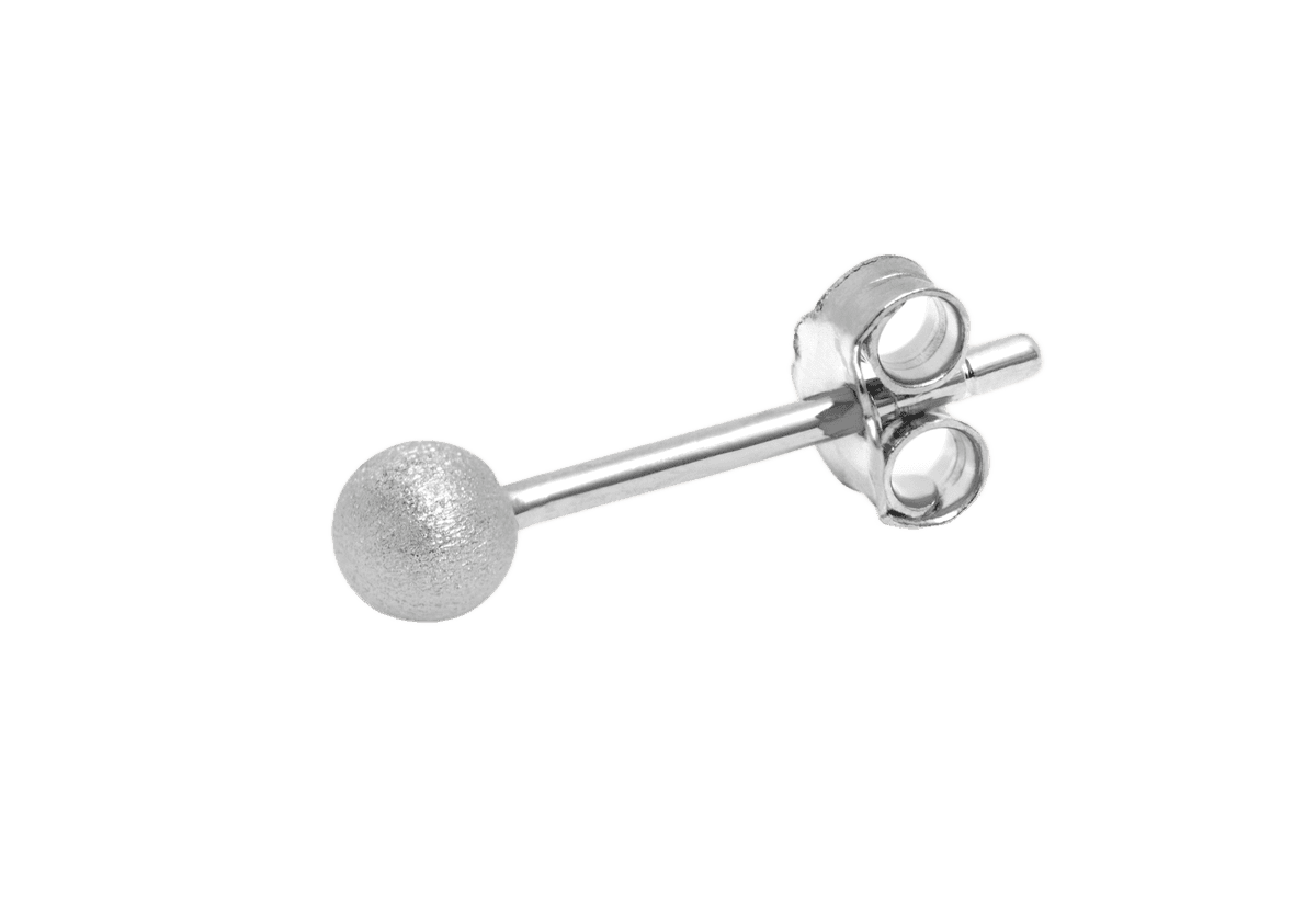 Ball Brushed Ørering - Sølv