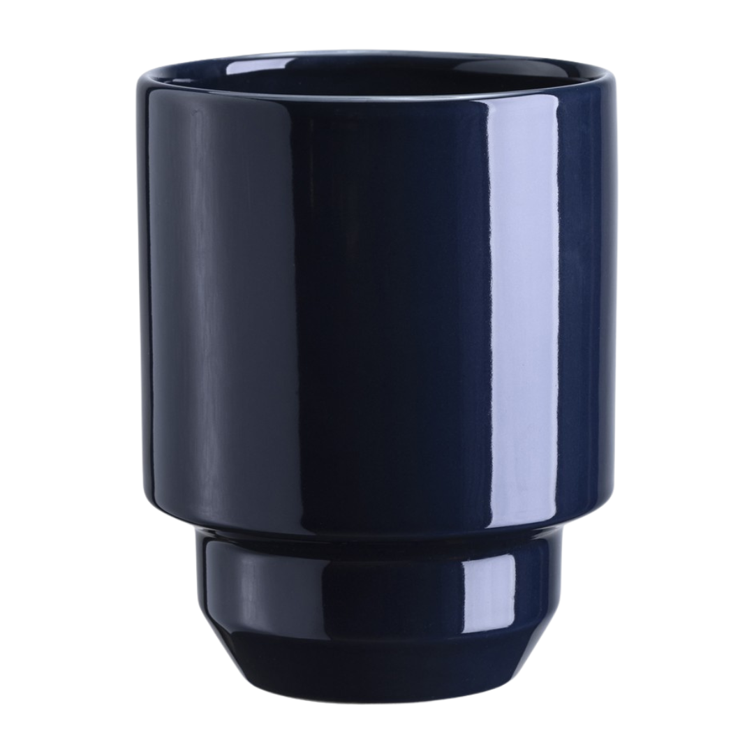 The Hoff Pot & Saucer - Glaseret Sæt - Sapphire Blue