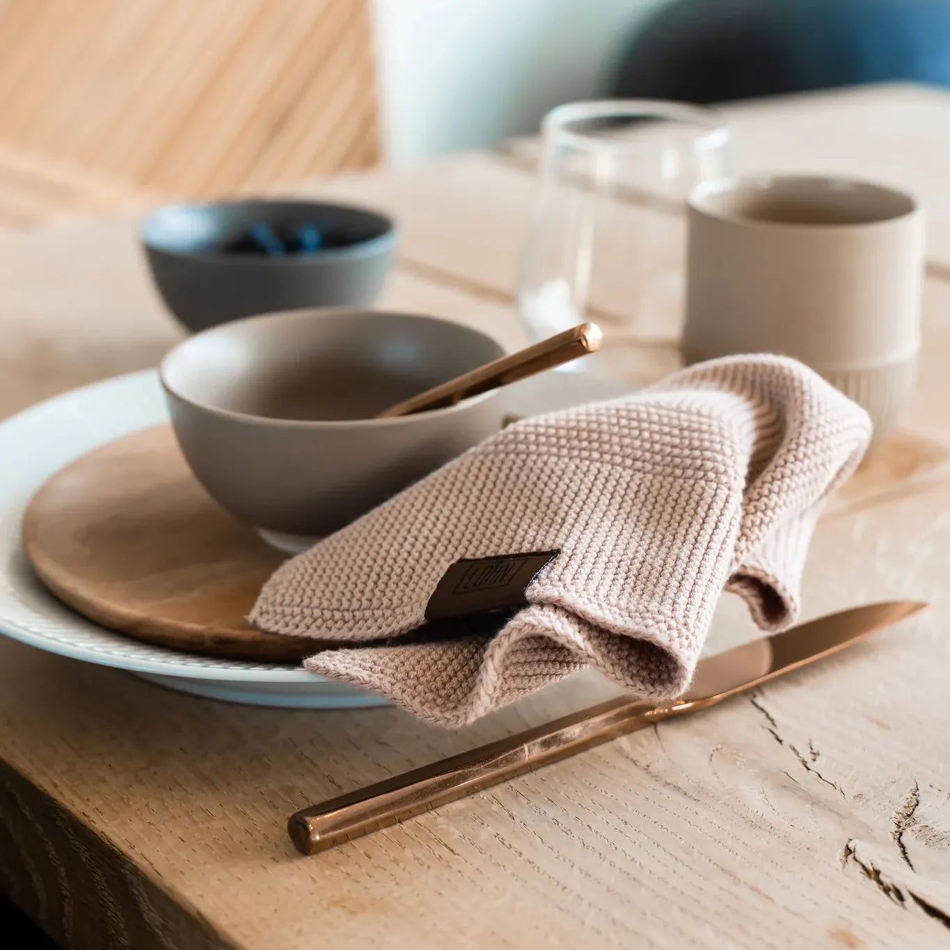 Strikket Klud - Øko GOTS Bomuld - Husted Violet