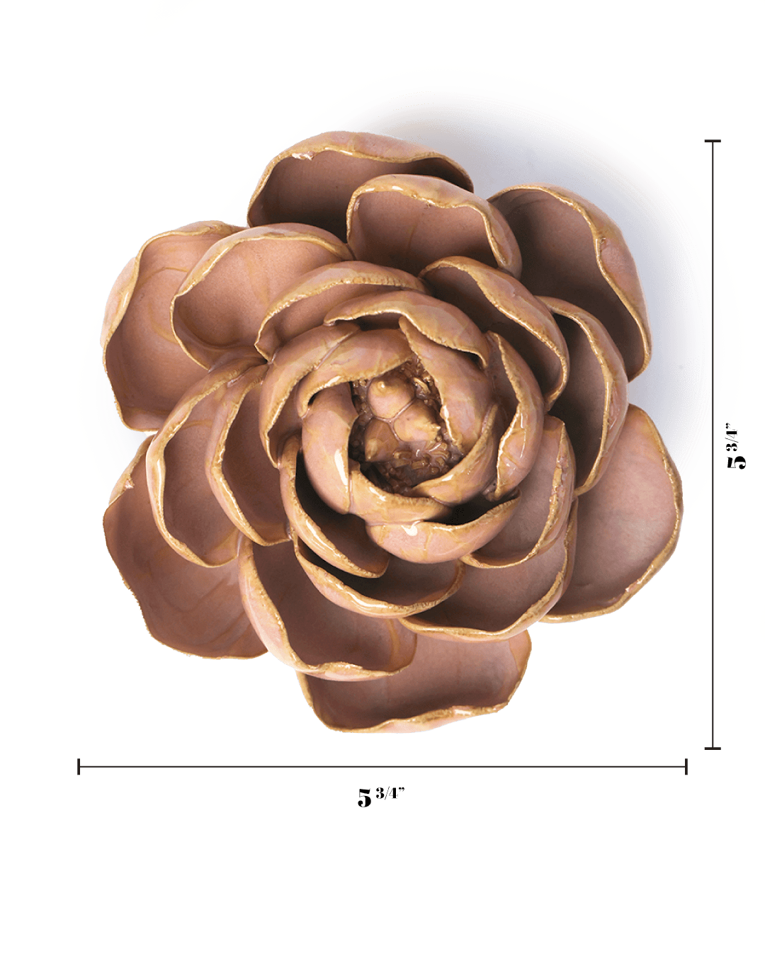 Keramikblomst - Rose Pink Big Ben Peony (FR16)