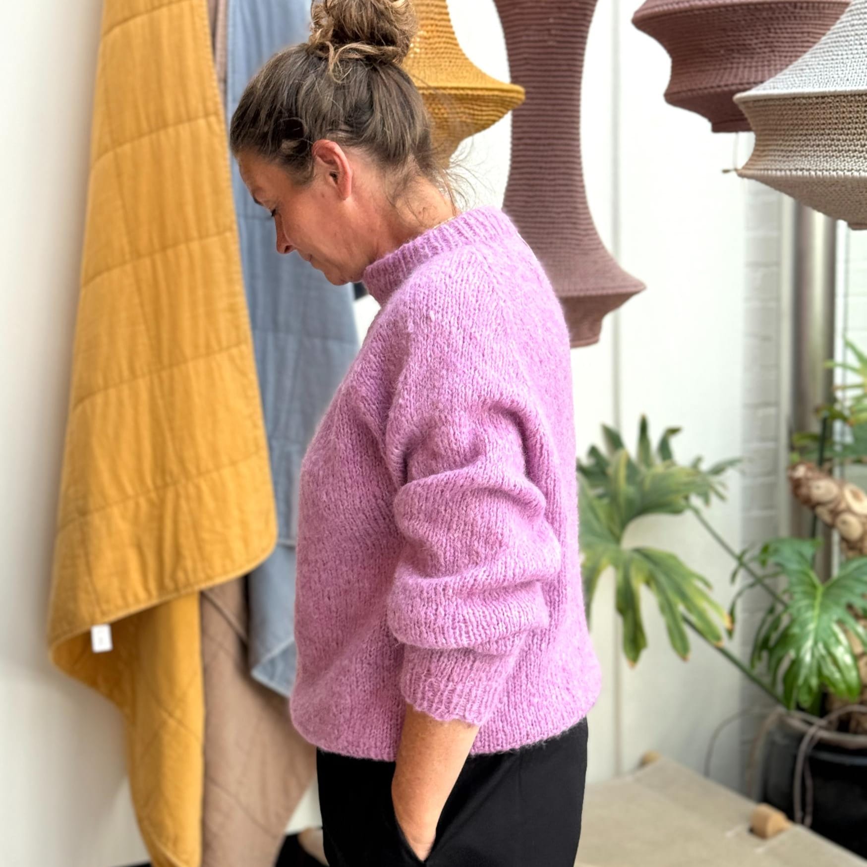 Strik i lilla fra Coffee Beanies