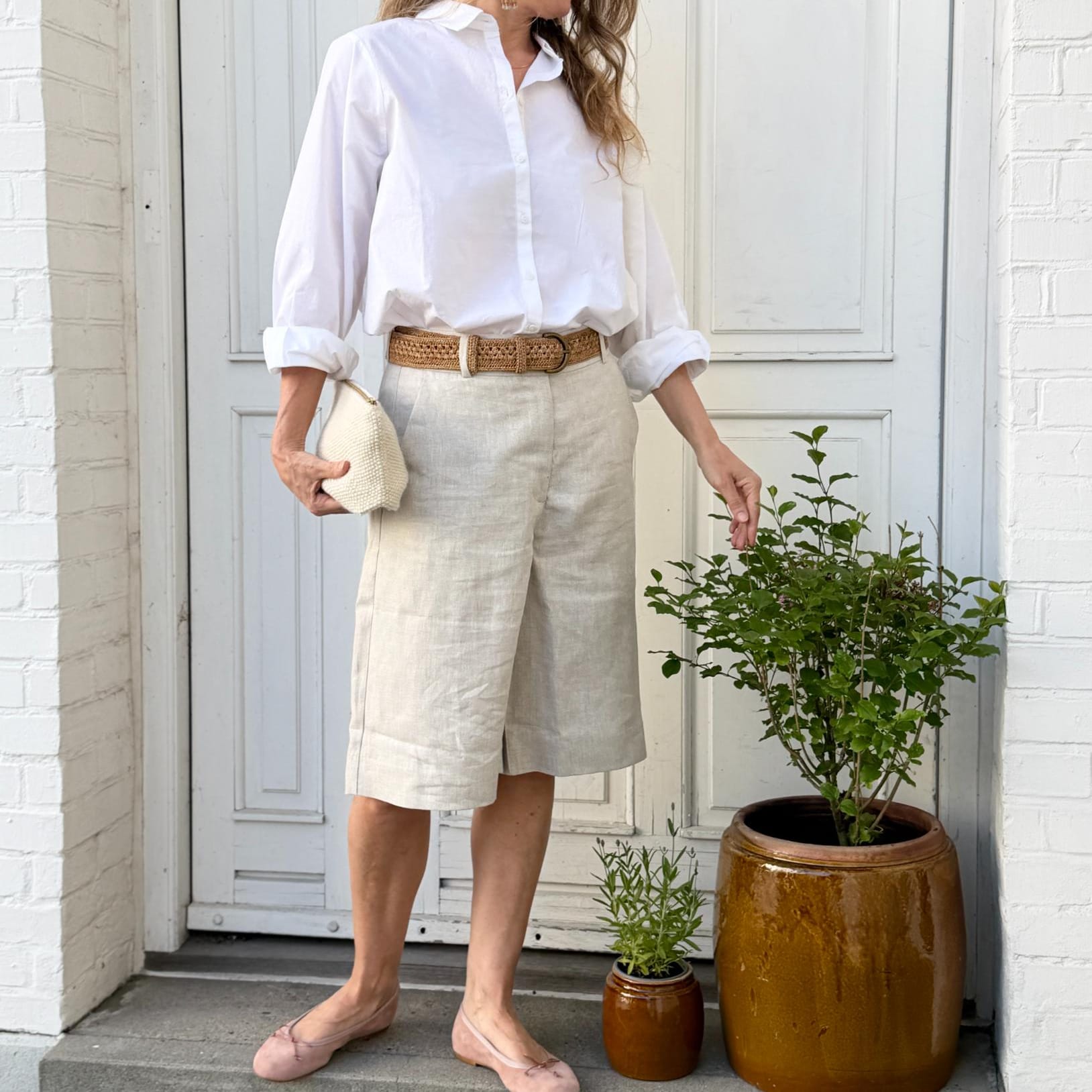 LauraFV Shorts - Hør - Crystal Linen