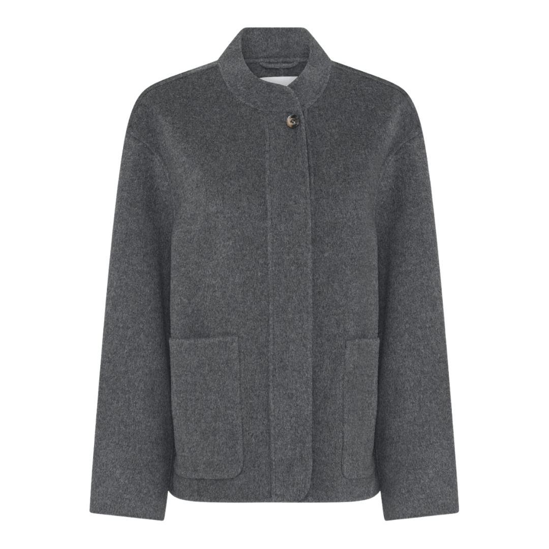 Chicago Kort Jakke - Uld - Dark Grey Melange