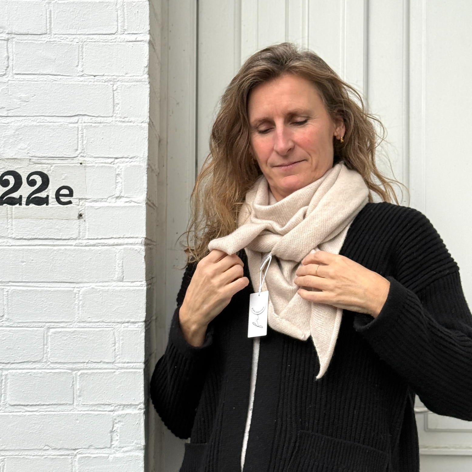 Geneve Tørklæde - Cashmere - Sandstone