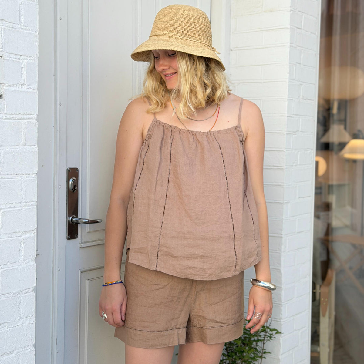 Melbourne Deco Shorts - Hør - Roebuck
