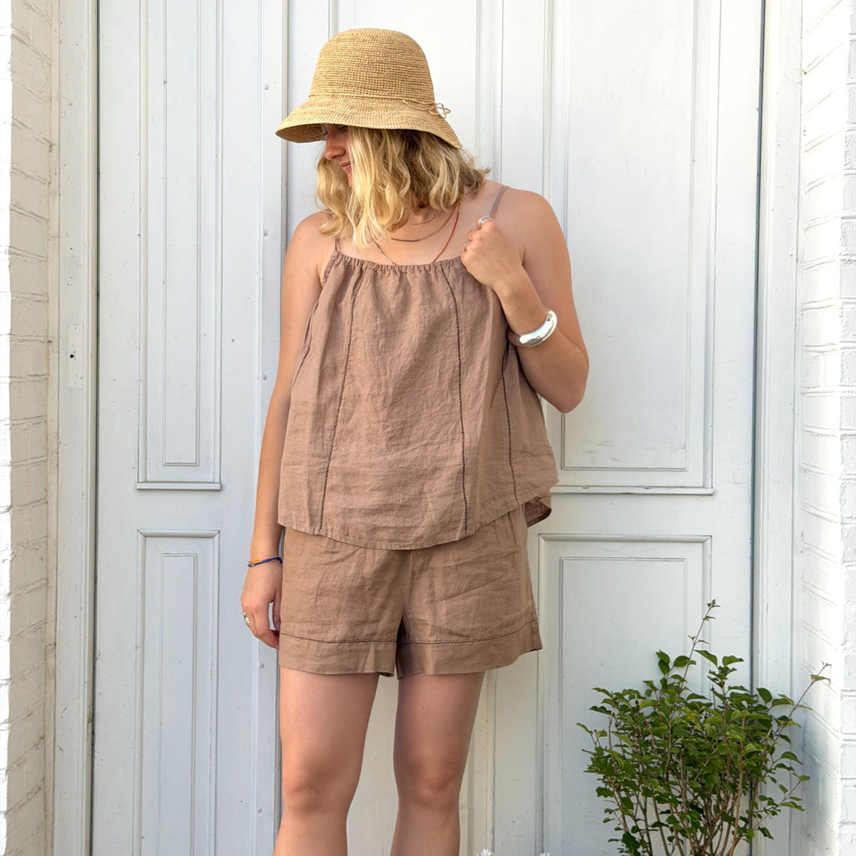 Melbourne Deco Shorts - Hør - Roebuck