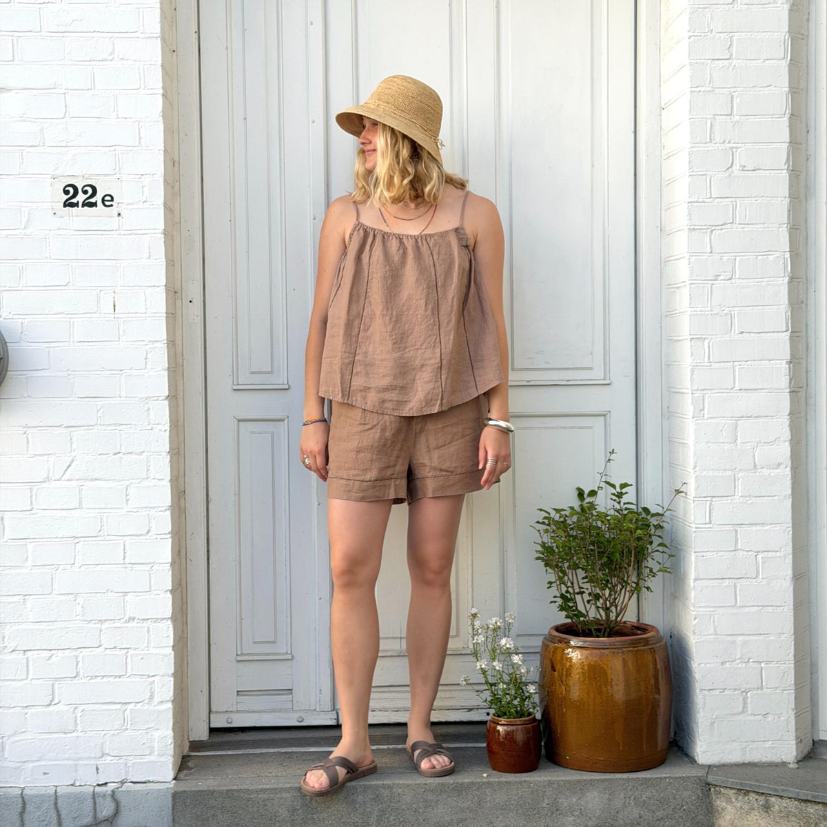 Melbourne Deco Shorts - Hør - Roebuck