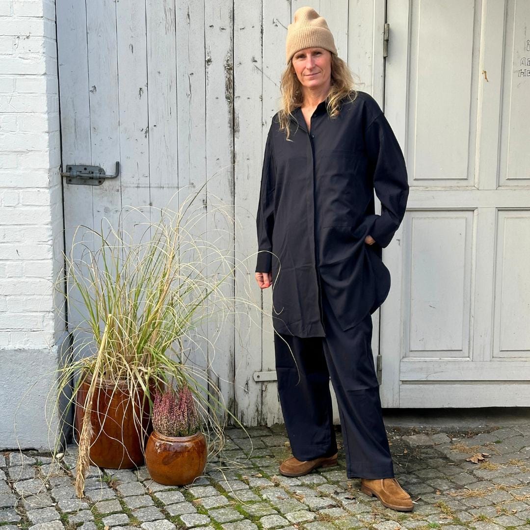 LONG Copenhagen Bukser - WOOL BLEND - Dark Navy