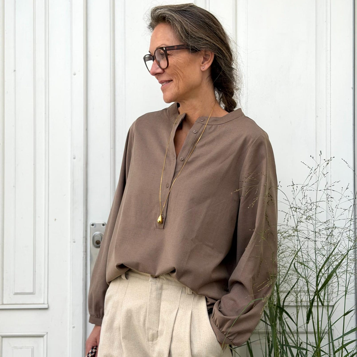 Madrid Skjorte - WOOL BLEND - Walnut
