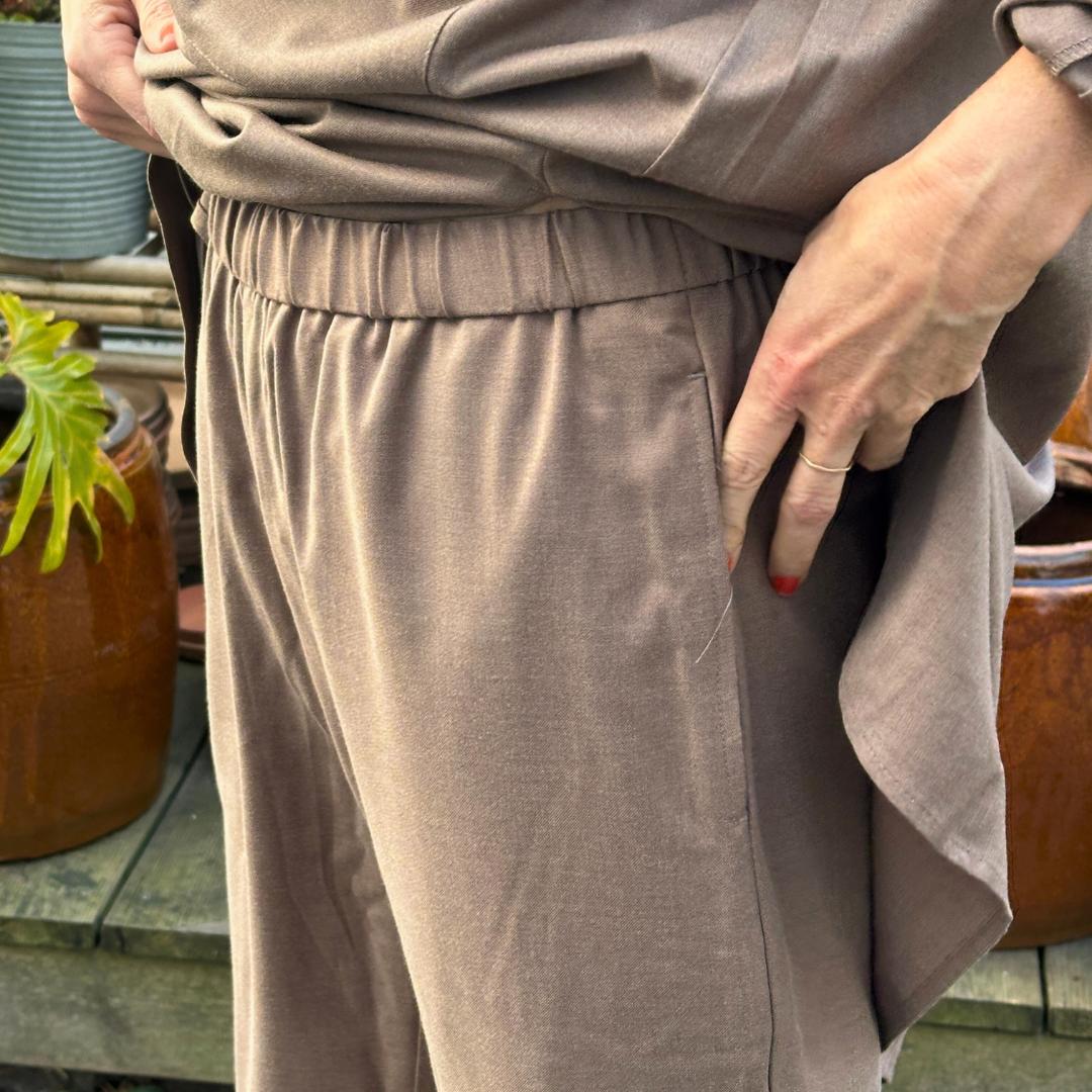 Manila Bukser - WOOL BLEND - Walnut