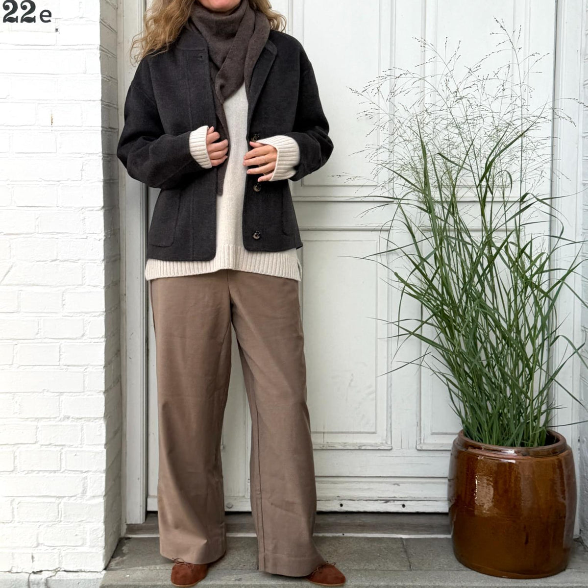LONG New Copenhagen Bukser - WOOL BLEND - Walnut