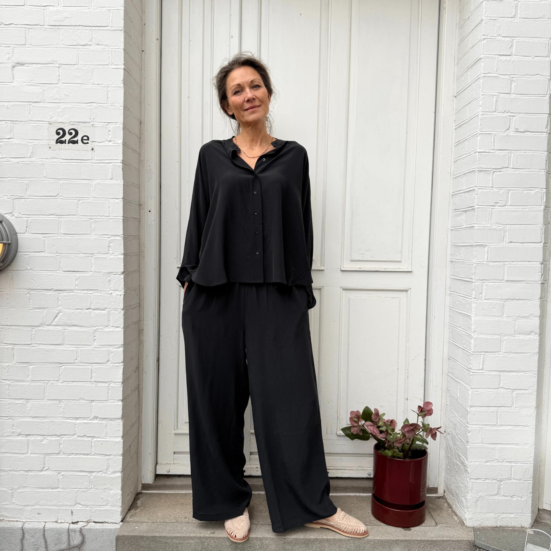 Seoul Skjorte - Silke - Black