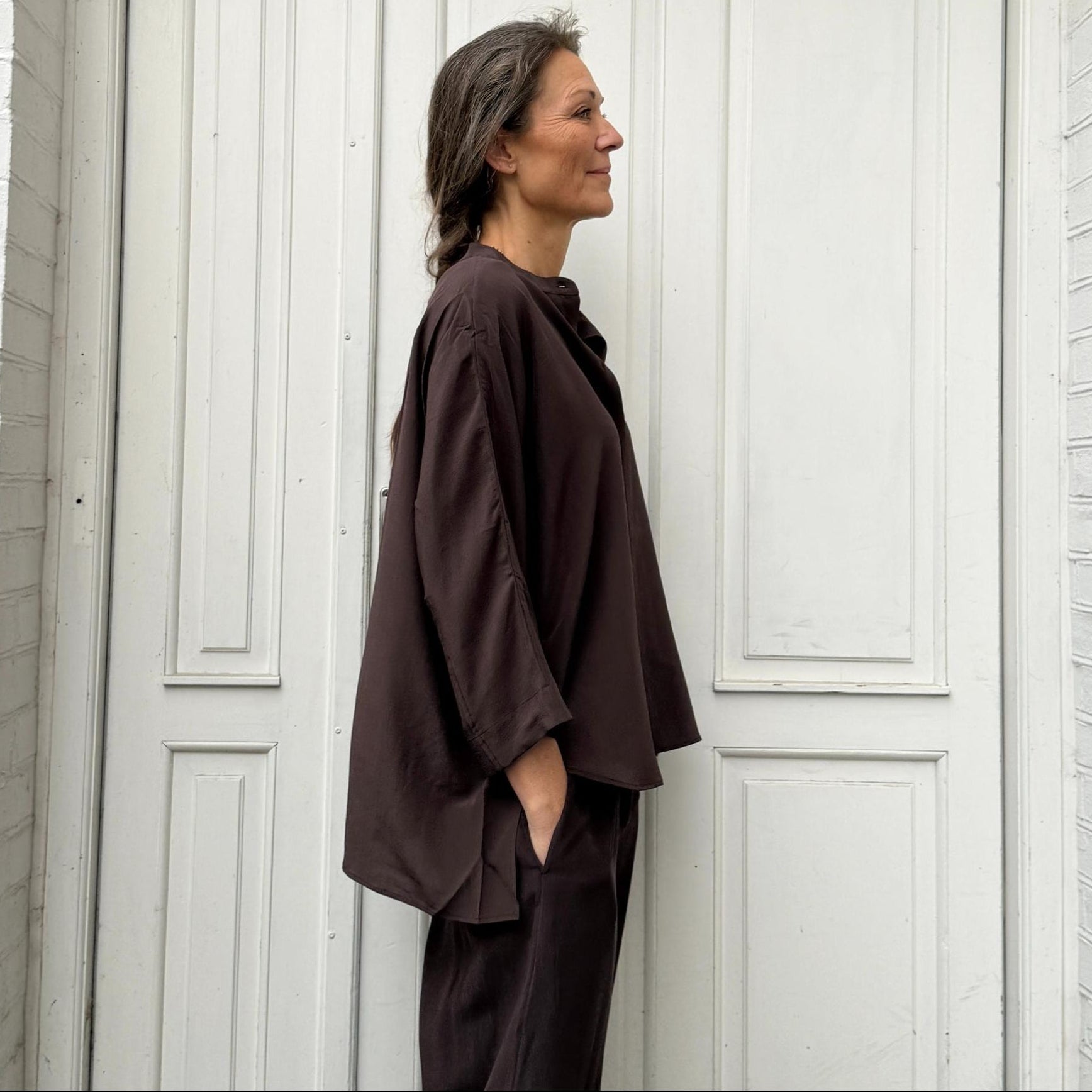 Seoul Skjorte - Silke - Chocolate Torte