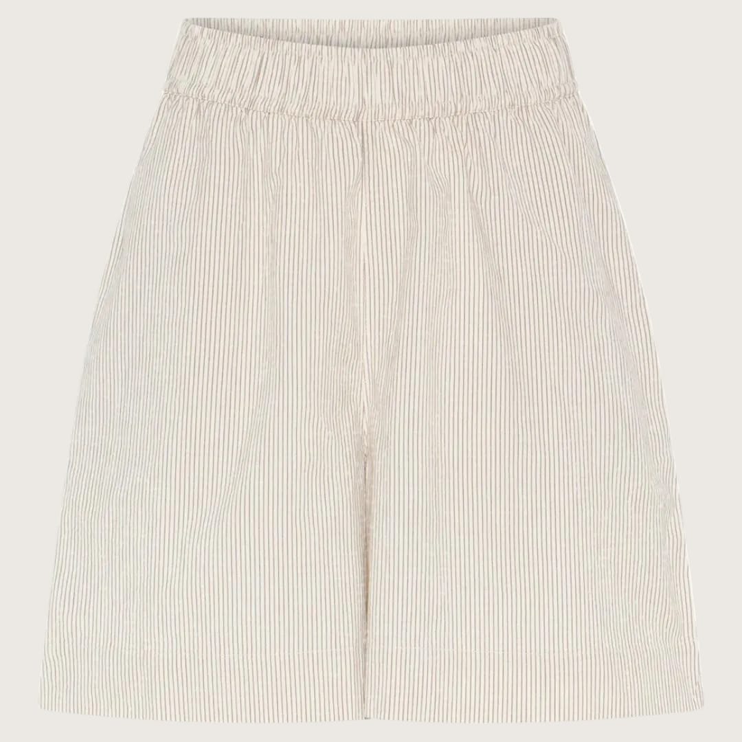 FRAU sydney shorts i off white med brune tynde striber - limited edition