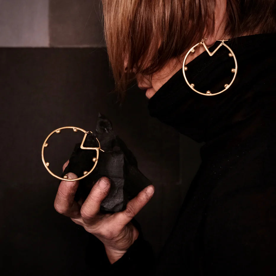 Hebba Hoop Øreringe - Messing