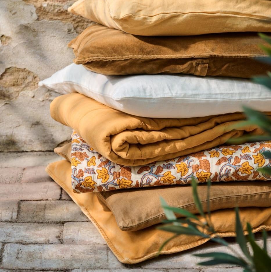 Quilt Tæppe - Bomuld - Harvest Yellow (91)