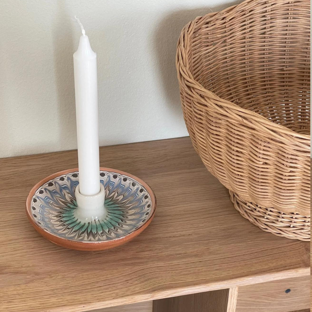 Rumænsk keramik lysestage fra Jou Quilts