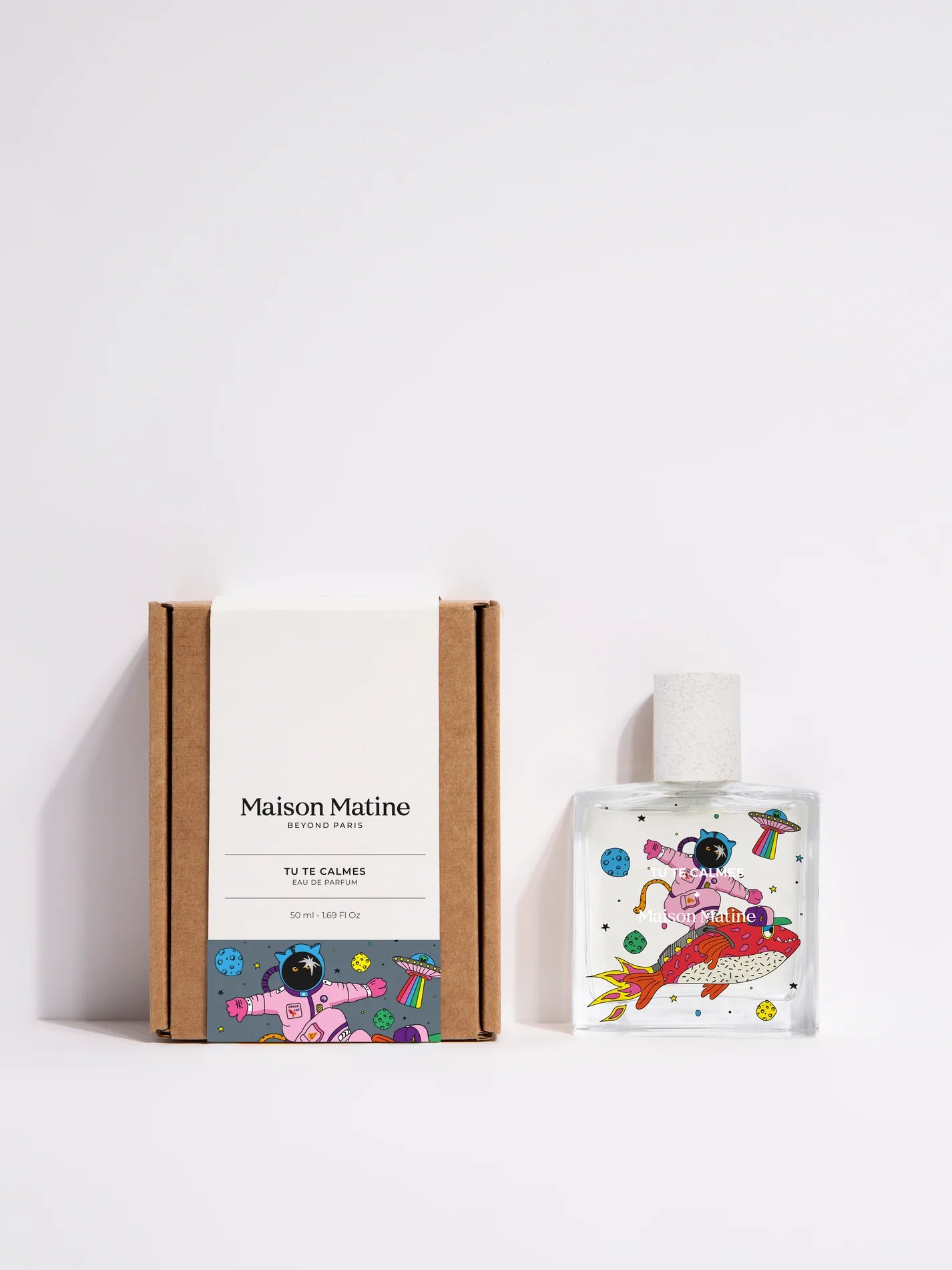 Lækker fransk parfume fra maison martine med en astronaut på
