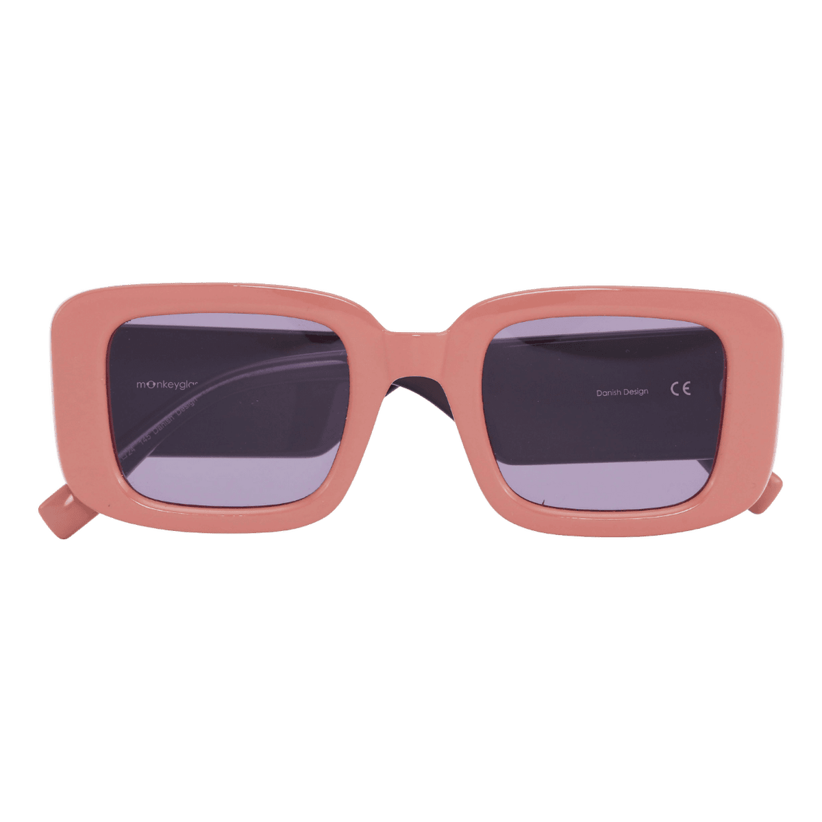 MonkeyGlasses By Sarah Grünewald plie solbrillen er en klassisk aflang brille med lyserøde farver