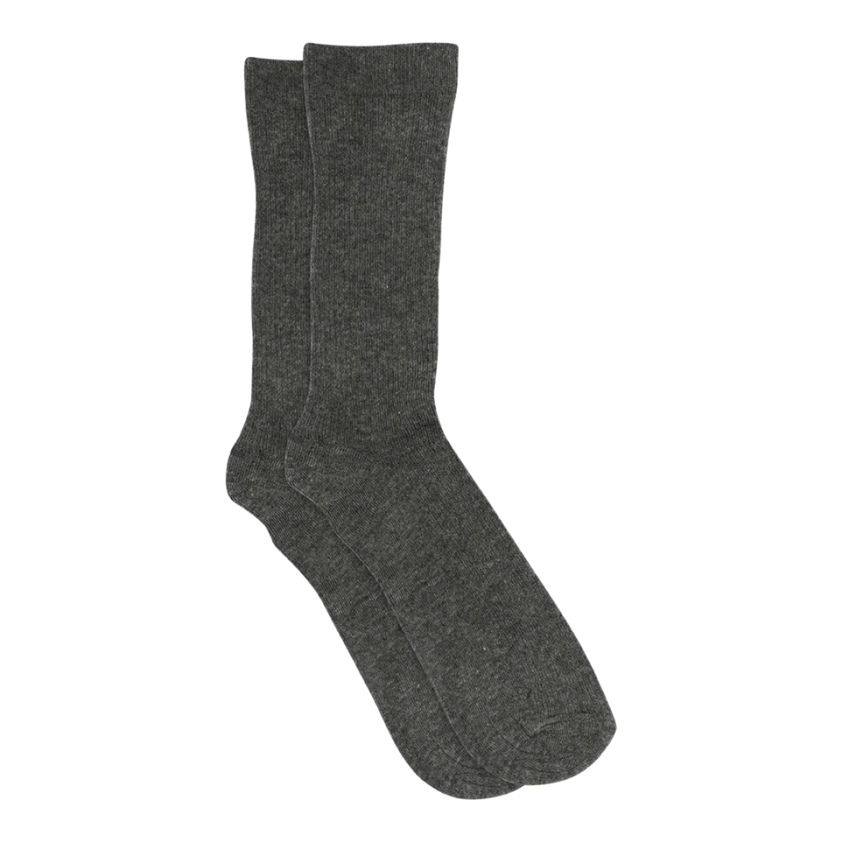 Rib Strømper - Bomuld - Medium Grey Melange