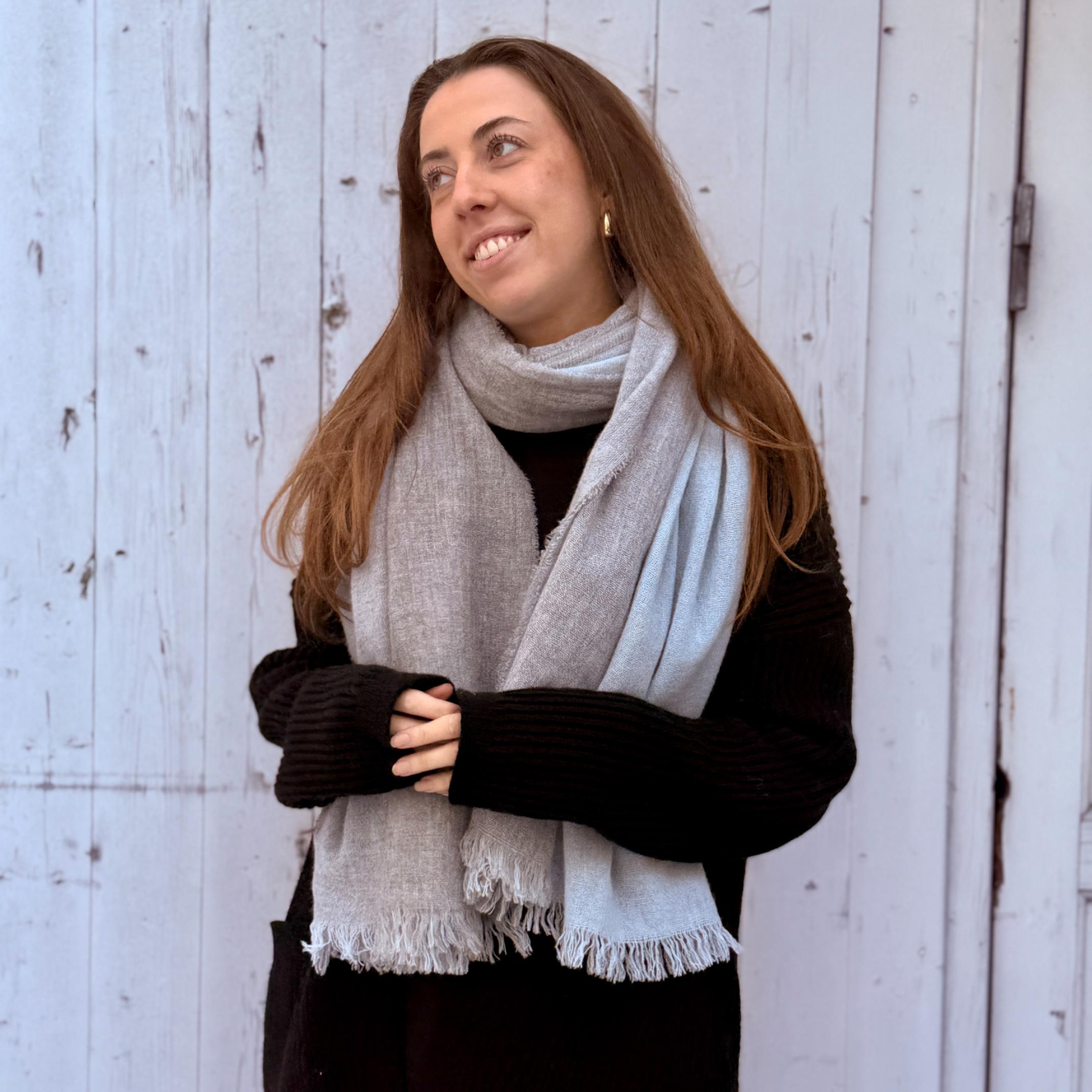 Fernando Tørklæde - Uld - Skyblue Greyish