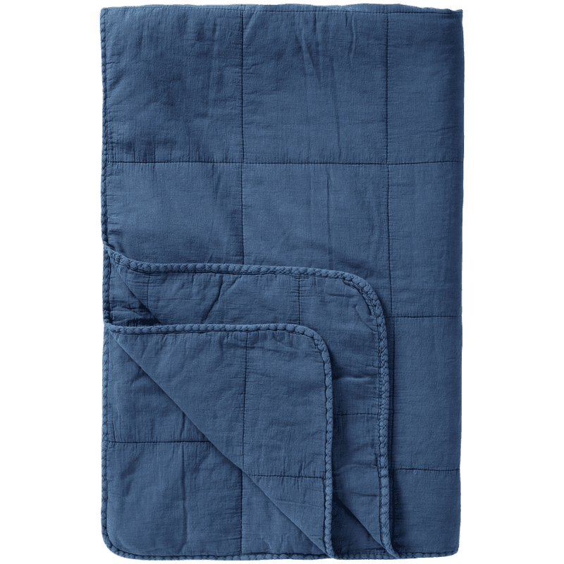 Quilt Tæppe - Bomuld - Indigo (87)