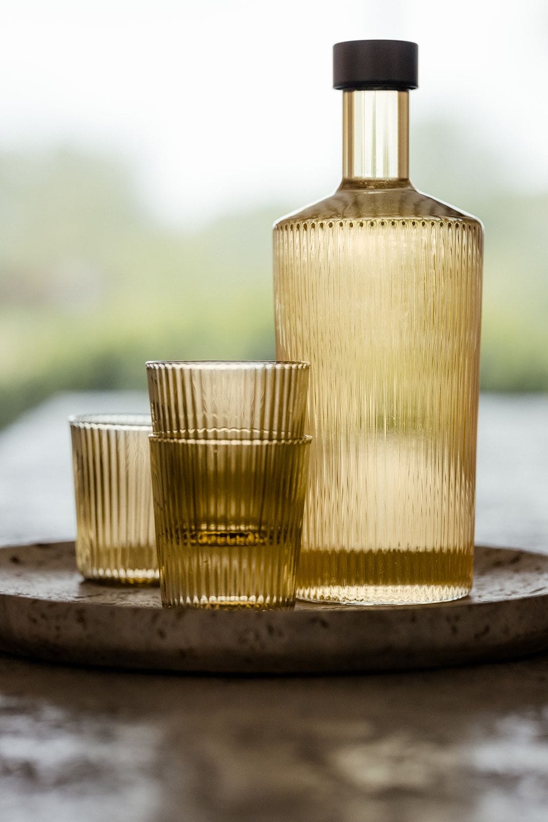 Vandglas fra Paveau Glassware. Her i farven &