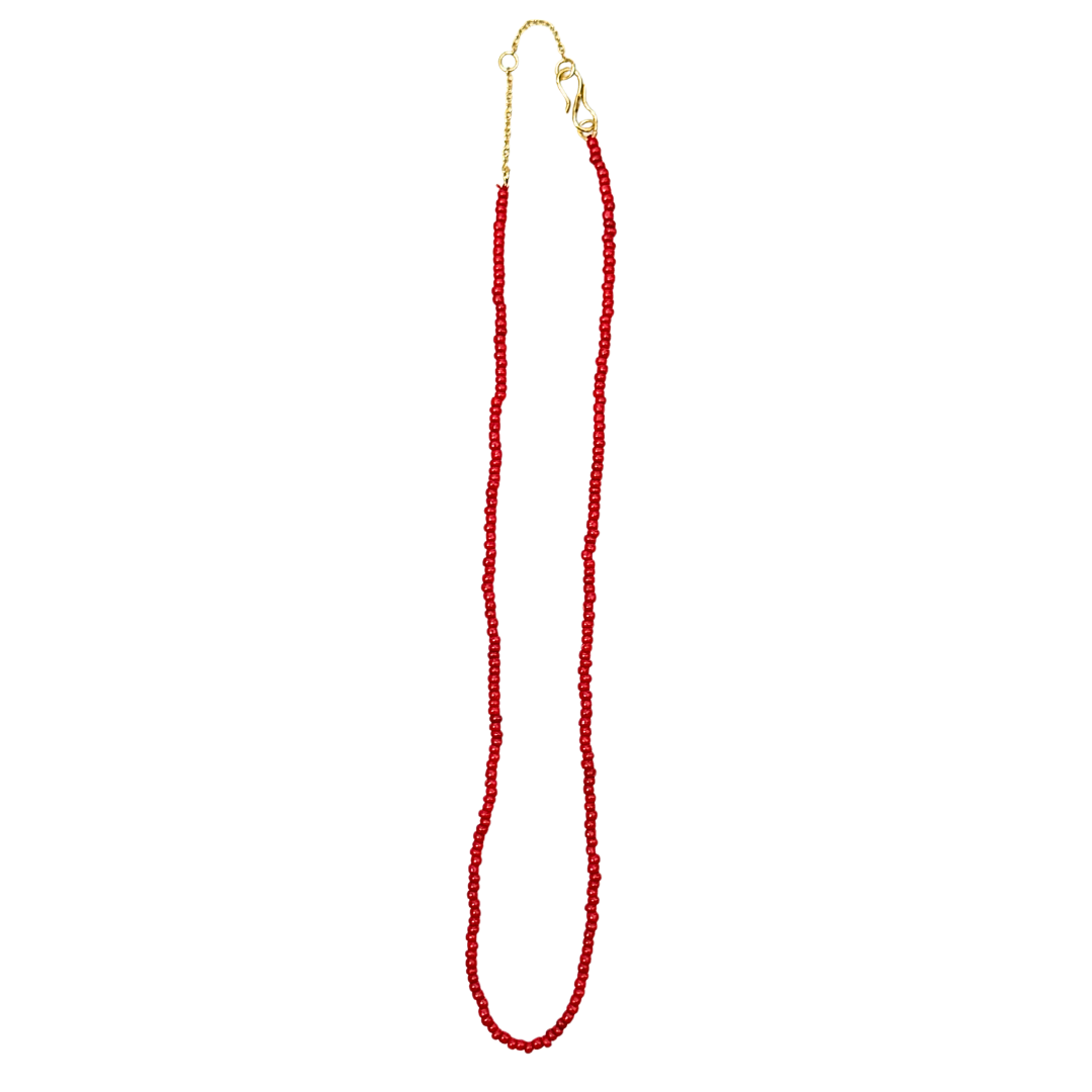 Indisk rød perlehalskæde fra Annavii