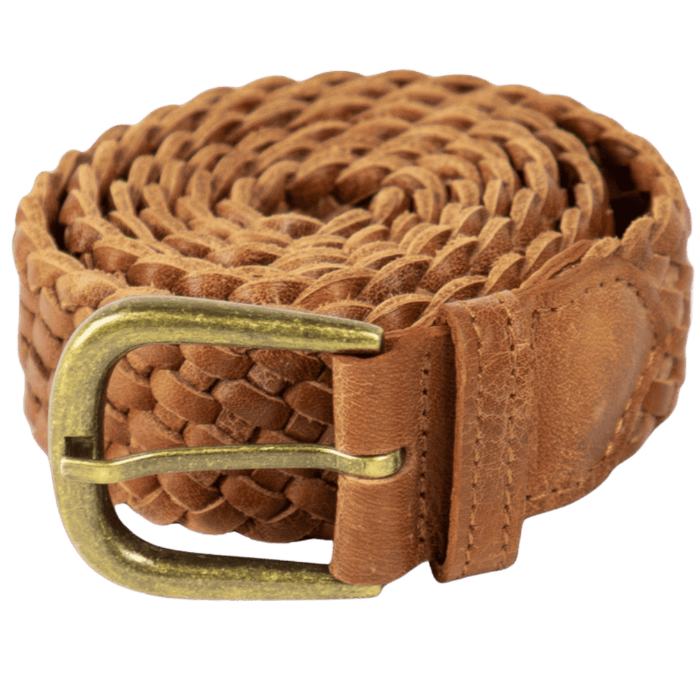 Flettet læderbælte &