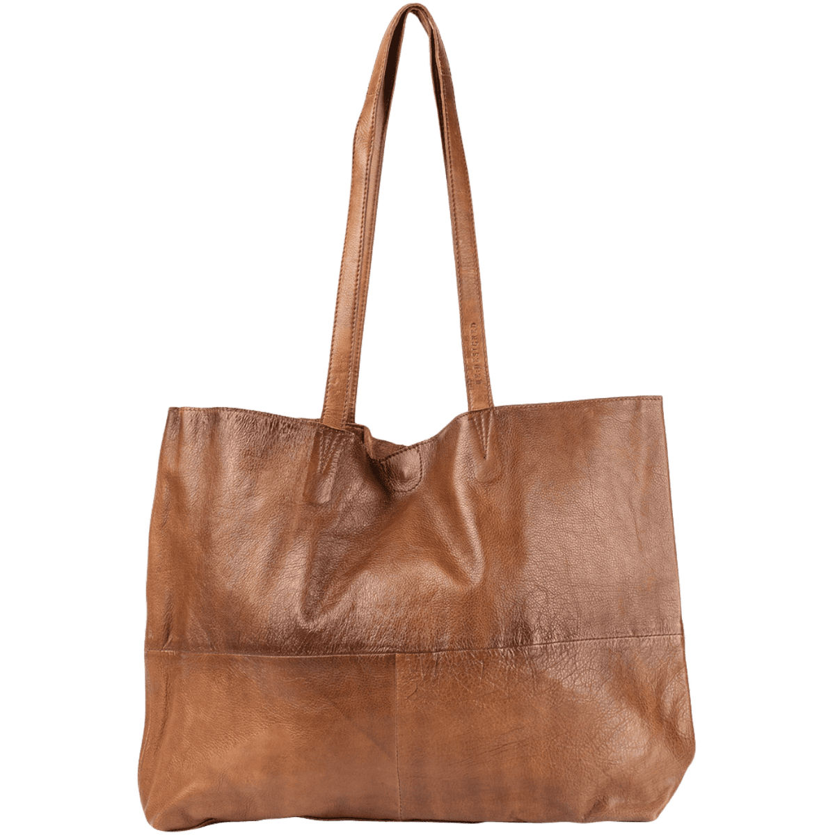 Marlo tasken er en totebag i læder fra ReDesigned. Denne er i farven walnut, som er en mørkebrun læder