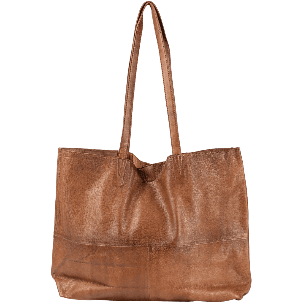 Marlo tasken er en totebag i læder fra ReDesigned. Denne er i farven walnut, som er en mørkebrun læder