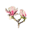 En smuk indisk broche der er formet som en magnolia blomst