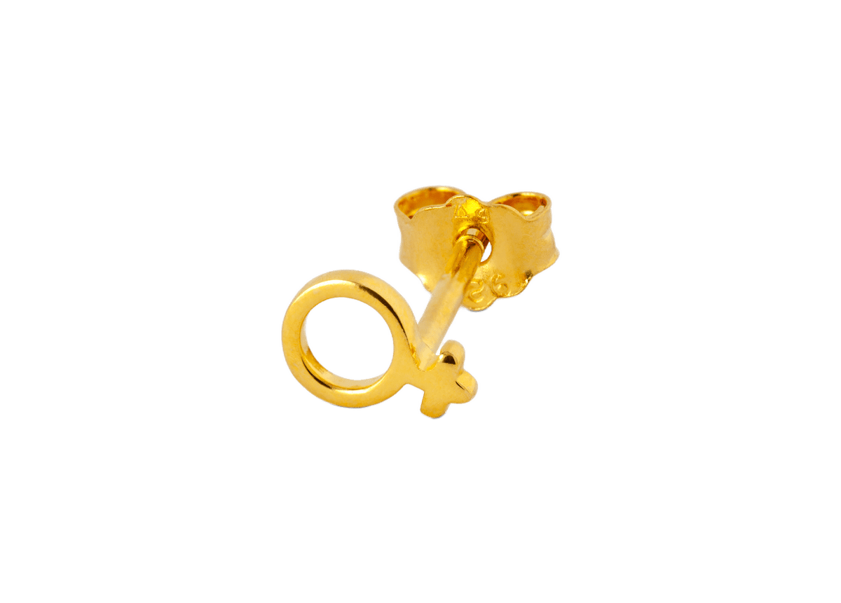 Ørestik/ørering fra LULU CPH i guld som er kvindetegnet