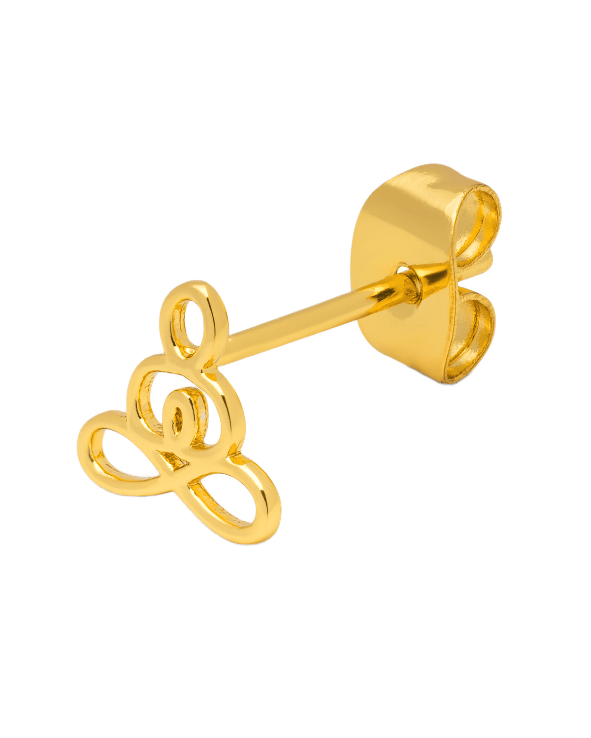Ørestik/ørering fra LULU CPH i guld som er formet som en person der sidder i zen