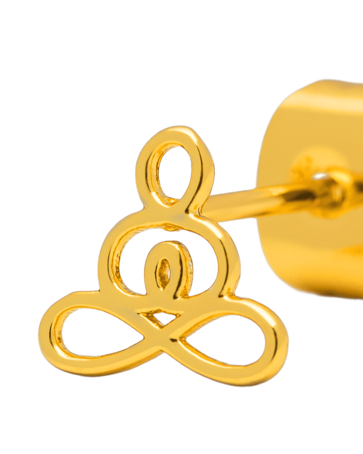 Ørestik/ørering fra LULU CPH i guld som er formet som en person der sidder i zen