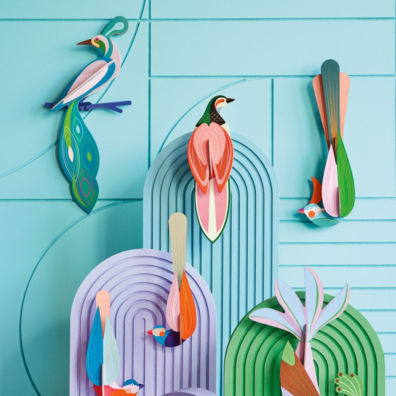 Deco art birds, studio roof