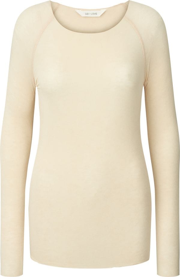 Bæredygtig Amalie bluse fra Gai+Lisva, i farve off white. God basis bluse til at give ekstra varme.