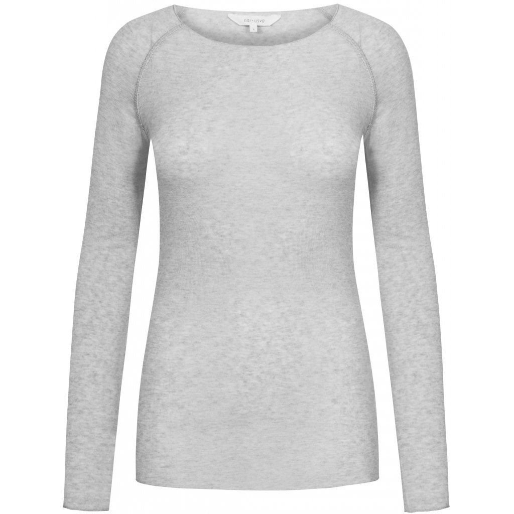 Amalie bluse i farven light grey melange, gai & lisva