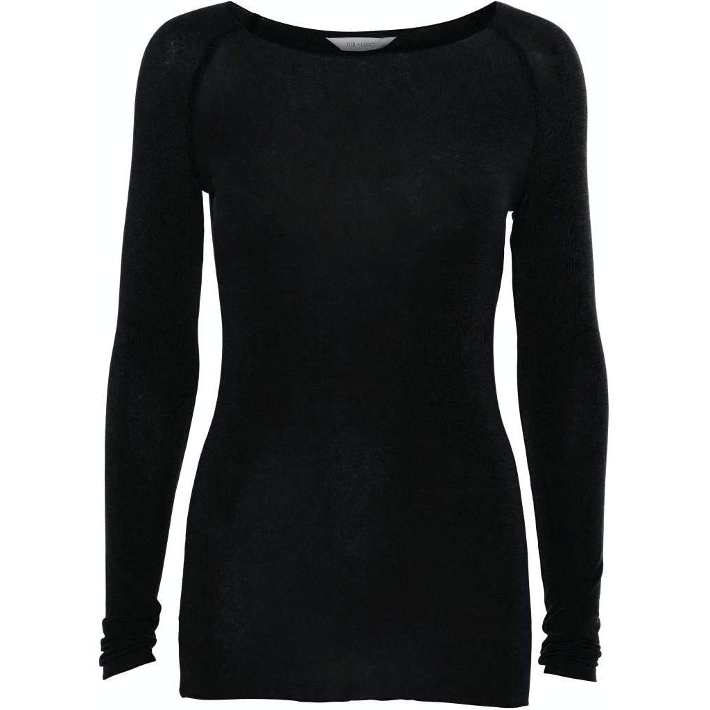 Amalie bluse i farven sort, gai & lisva
