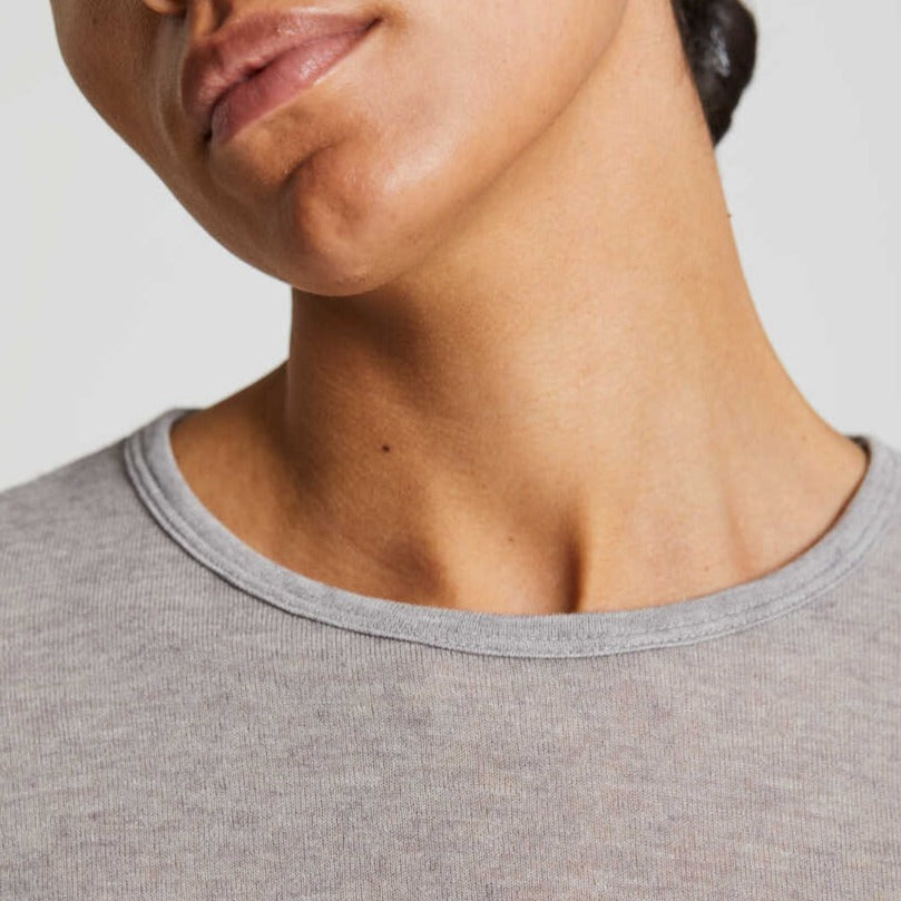 Gai & Lisva, Thyra Basis Uld Bluse, Light Grey Melange
