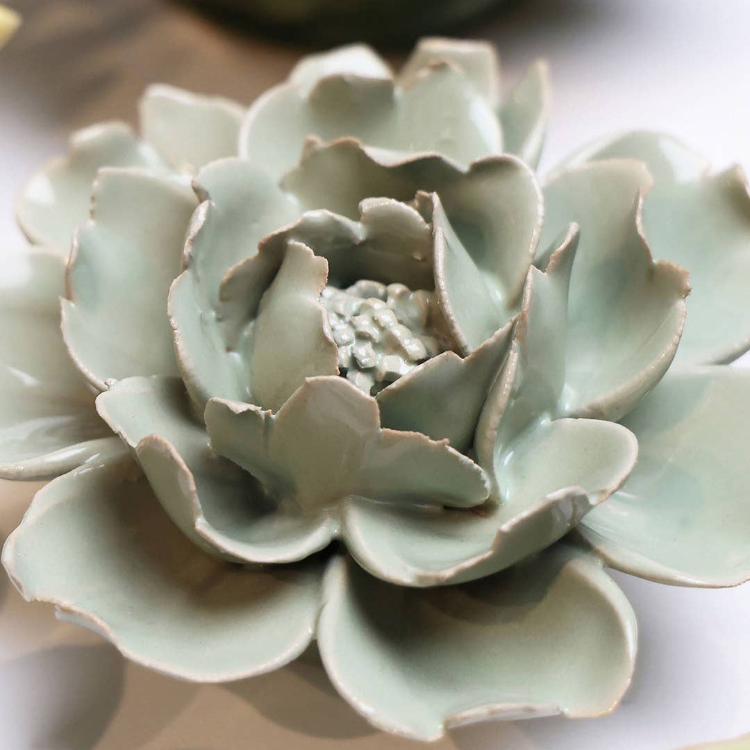 Keramikblomst - Pistachio Green Rose (EG09)
