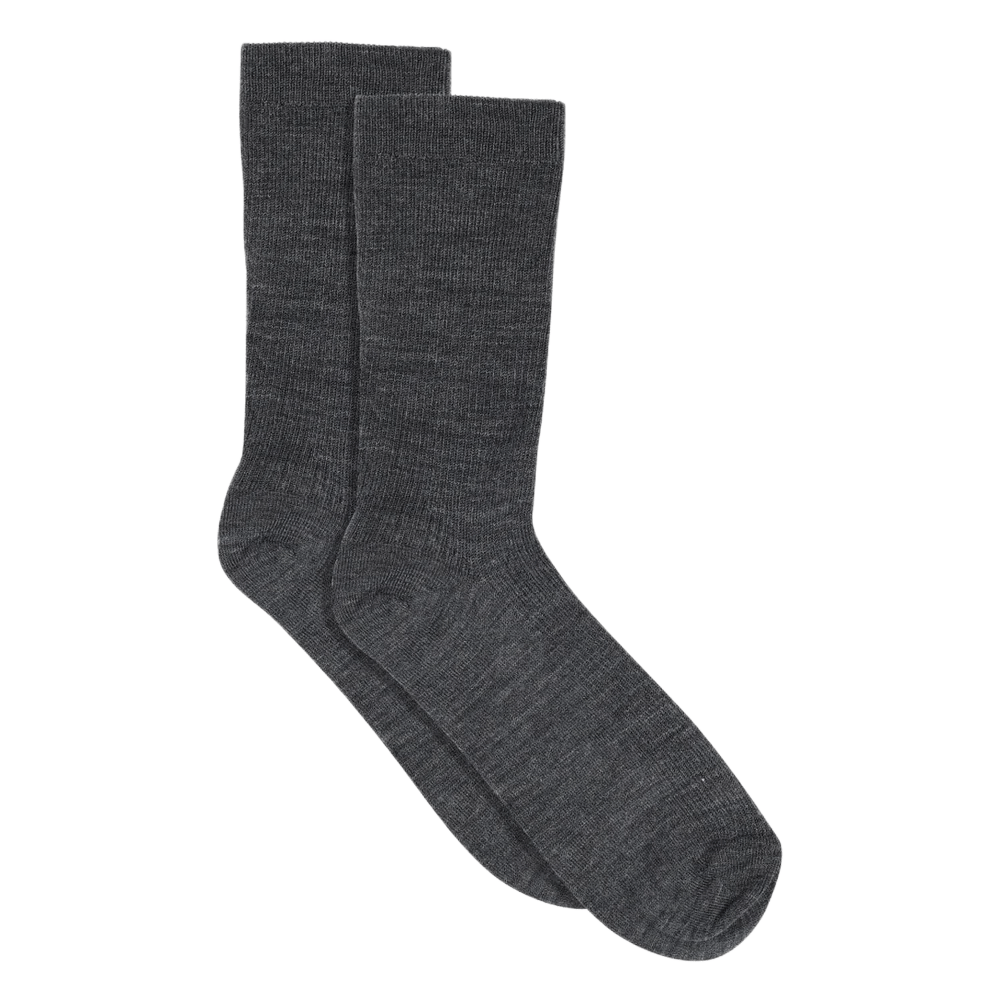 Grå rib strømper fra Mp Denmark i uld