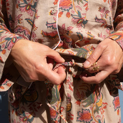 Pyjamas i Blokprint - Khaki