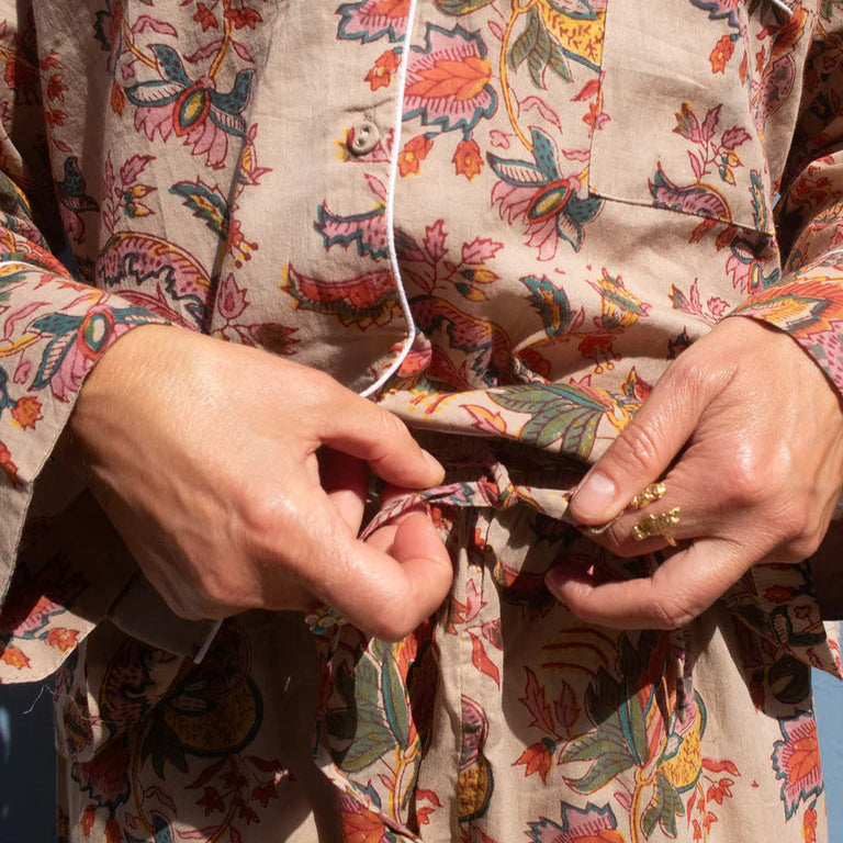 Pyjamas i Blokprint - Khaki