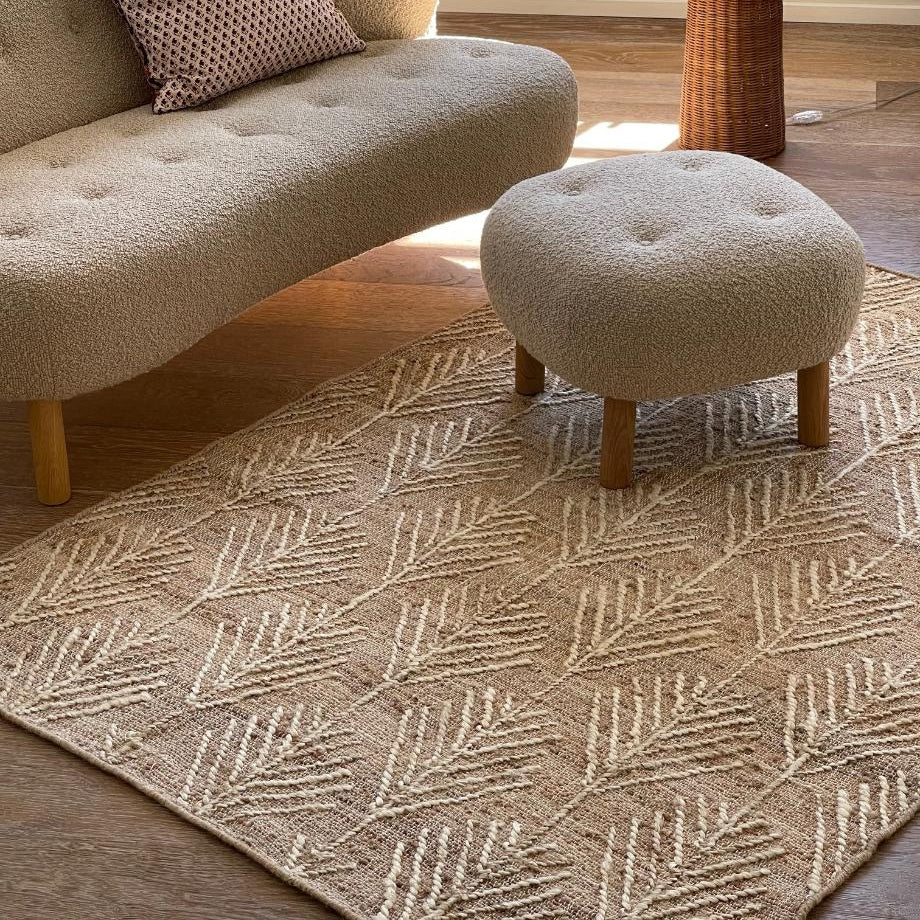 Jou Gulvtæppe - Jute/Bomuld - Fadma