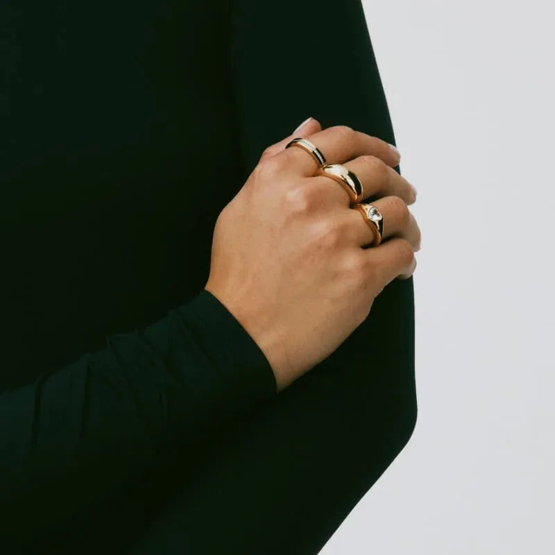 Edblad Furo Ring i blank 14K guldbelægning