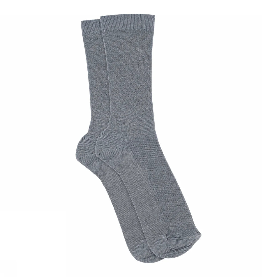 Fine Cotton Rib Strømper - Bomuld - Stone Blue
